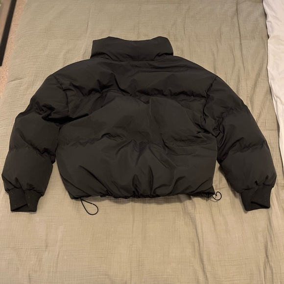 Black Oversized Puffer Jacket Women’s Medium Zip Up Coat - Picture 5 of 7